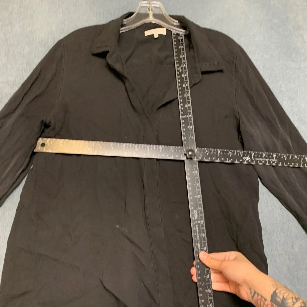 Lafayette 148 Shirt Womens Black Long Sleeve Collared Classic Button Front - Picture 11 of 16